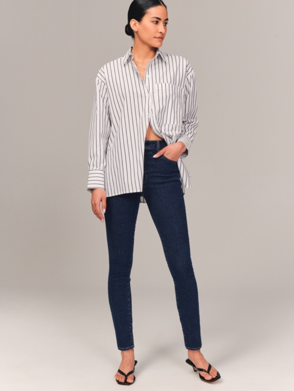 Abercrombie & Fitch Dark Indigo High-Rise Skinny Jeans - Women